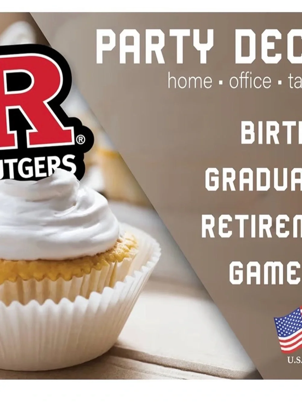 Rutgers Cupcake Toppers 24 Pc Graduation Birthday Football Party Supplies